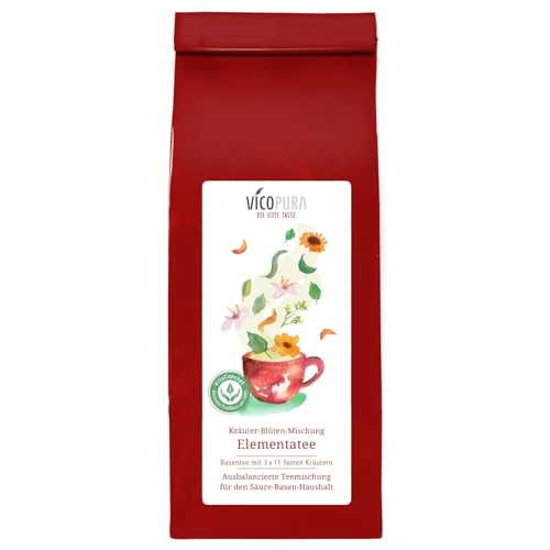 VICOPURA Elementa Tee, basische Kräutertee Mischung begleitend bei Cellulite- Fasten- und Entschlackungs Programmen (100g) von VICOPURA