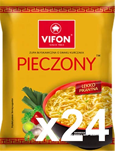 24x Vifon Kurczak Pieczony - Gebackenes Huhn Instant-Nudelnsuppe 70g (Karton) von VIFON