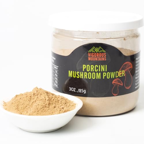 Trocken-Porzini-Pilz-Gewürzpuder für das Kochen, salzfreier Rinderbrühe-Pulver-Sauce. Verleiht allen Ihren Lieblingsgerichten sofort Geschmack und Tiefe, 85g Trocken-Porzini-Pilz-Gewürzpuder für das Kochen, salzfreier Rinderbrühe-Pulver-Sauce. Verleiht allen Ihren Lieblingsgerichten sofort Geschmack und Tiefe, 85g von VIGOROUS MOUNTAINS