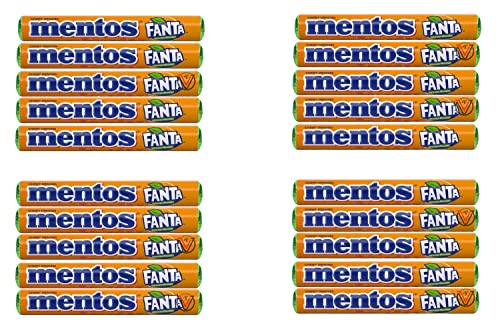 Mentos Chewy Fanta Orange Flavour Sweet Rolls, 38 g, 20 Stück von VIMIX