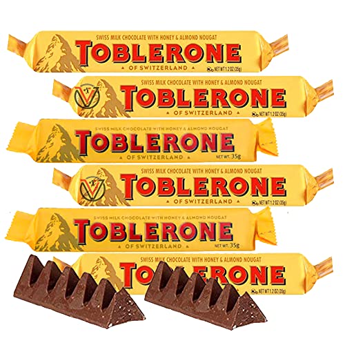 Toblerone Milchschokolade mit Honig und Mandelriegeln, 06 Stück von VIMIX