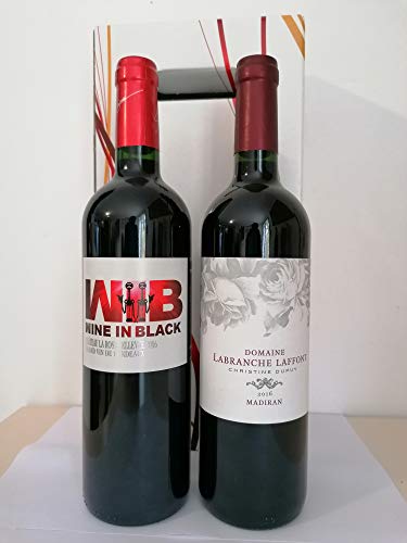 1 dekorative Schachtel + 1 Flasche 75cl Côtes de Blayes 2019 rot + 1 Flasche 75cl Madiran rot 2019. von VINACCUS
