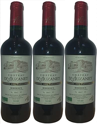 Bordeaux rot BIO - Schloss d'Auzanet 2017 - AOC - "Jahrgang di Schmetterlinge" - Los mit 3 Flaschen. von VINACCUS