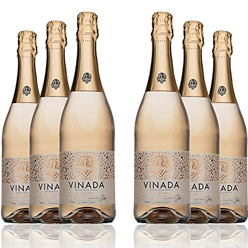 VINADA - Sparkling Gold - Zero Alcohol Wine - 750 ml (6 Glass Bottles) von VINADA