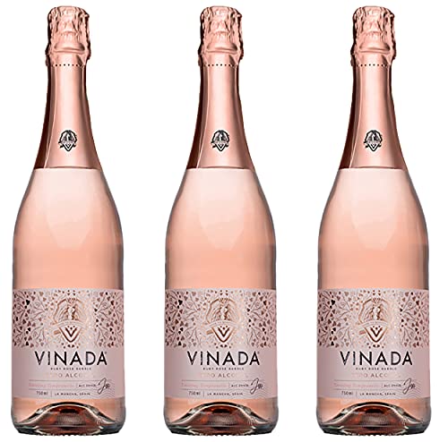 VINADA - Sparkling Rosé - Alkoholfreier Wein - Alcohol Free Wine - 750 ml (3 Glasflaschen) von VINADA