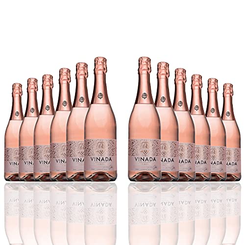 VINADA - Sparkling Rosé - Zero Alcohol Wine - 750 ml (12 Glass Bottles) von Vinada