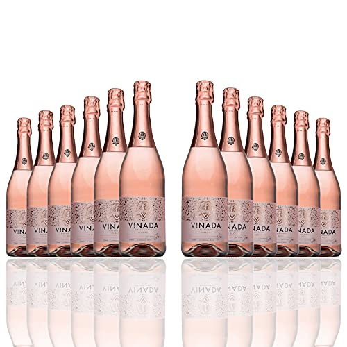 VINADA - Sparkling Rosé - Zero Alcohol Wine - 750 ml (12 Glass Bottles) von VINADA
