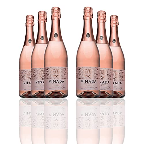 VINADA - Sparkling Rosé - Zero Alcohol Wine - 750 ml (6 Glass Bottles) von VINADA
