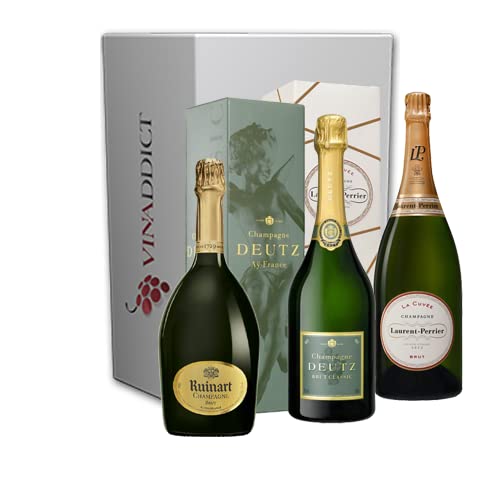 Box Champagner Prestige Vinaddict - Ruinart, Deutz, Laurent Perrier La Cuvée - 3x75cl. von VINADDICT