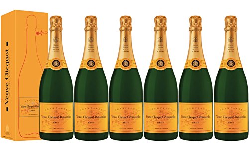 VINADDICT LOT von 6 VEUVE CLICQUOT BRUT CHAMPAGNER GELBE KARTE MIT ETUIS (750 Milliliter) von VINADDICT