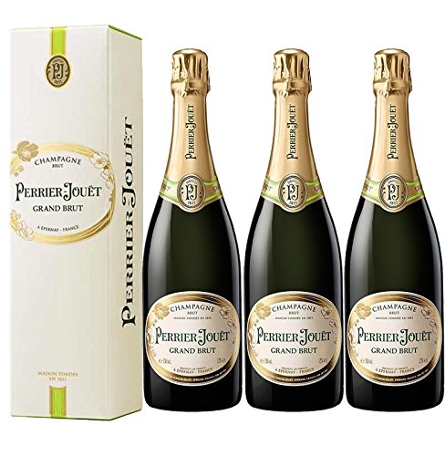 VINADDICT Lot 3 Champagner Perrier-Jouët Grand Brut mit Kisten (750 Milliliter) von VINADDICT