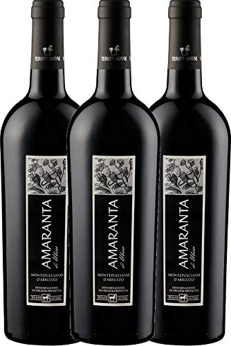 AMARANTA Montepulciano d'Abruzzo DOC - Tenuta Ulisse 3 x 0,75 l mit VINELLO.weinausgießer - VINELLO 3er Weinpaket von VINELLO