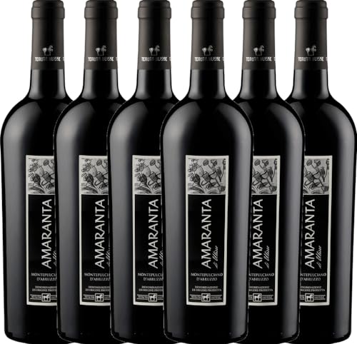 AMARANTA Montepulciano d'Abruzzo DOC - Tenuta Ulisse 6 x 0,75 l mit VINELLO.weinausgießer - VINELLO 6er Weinpaket von VINELLO
