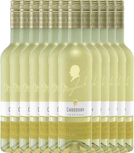 Chardonnay trocken von Maybach - Weißwein 12 x 0,75l VINELLO - 12er - Weinpaket inkl. kostenlosem VINELLO.weinausgießer von VINELLO