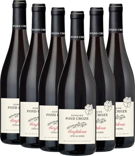 Cuvée Confidence Rouge Côtes du Rhône AOP von Domaine Fond Croze - Rotwein 6 x 0,75l VINELLO - 6er x Weinpaket inkl. kostenlosem VINELLO.weinausgießer Cuvée Confidence Rouge Côtes du Rhône AOP von Domaine Fond Croze - Rotwein 6 x 0,75l VINELLO - 6er x Weinpaket inkl. kostenlosem VINELLO.weinausgießer von VINELLO