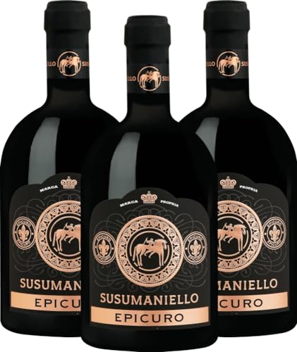 Epicuro Susumaniello Puglia IGT Femar Vini Rotwein 3 x 0,75l VINELLO - 3 x Weinpaket inkl. kostenlosem VINELLO.weinausgießer von VINELLO