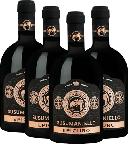 Epicuro Susumaniello Puglia IGT Femar Vini Rotwein 4 x 0,75l VINELLO - 4 x Weinpaket inkl. kostenlosem VINELLO.weinausgießer von VINELLO