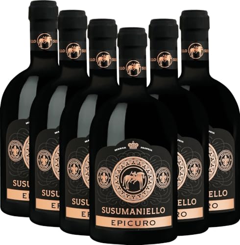 Epicuro Susumaniello Puglia IGT Femar Vini Rotwein 6 x 0,75l VINELLO - 6 x Weinpaket inkl. kostenlosem VINELLO.weinausgießer von VINELLO