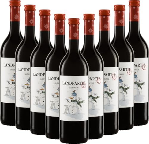 Landpartie Premium-Glühwein Rot Peter Riegel Weinimport Weinhaltiges Getränk 9 x 0,75l VINELLO - 9 x Weinpaket inkl. kostenlosem VINELLO.weinausgießer von VINELLO