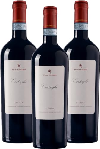Mandrarossa Cartagho Cantine Settesoli Rotwein 3 x 0,75l VINELLO - 3 x Weinpaket inkl. kostenlosem VINELLO.weinausgießer von VINELLO