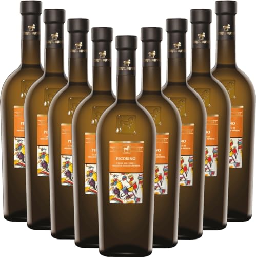 Pecorino Terre di Chieti IGP Tenuta Ulisse Weißwein 9 x 0,75l VINELLO - 9 x Weinpaket inkl. kostenlosem VINELLO.weinausgießer von VINELLO