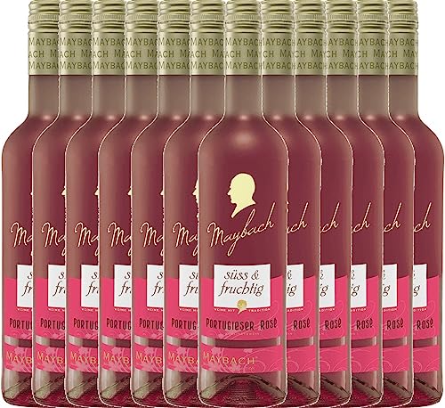 Portugieser Rosé süss Maybach Roséwein 12 x 0,75l VINELLO - 12 x Weinpaket inkl. kostenlosem VINELLO.weinausgießer von VINELLO