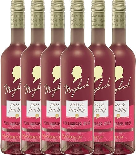 Portugieser Rosé süss Maybach Roséwein 6 x 0,75l VINELLO - 6 x Weinpaket inkl. kostenlosem VINELLO.weinausgießer von VINELLO