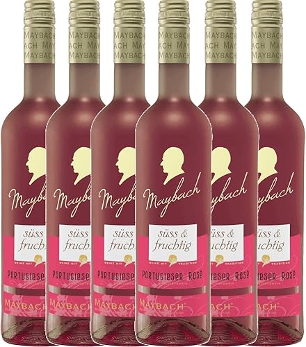 Portugieser Rosé süss Maybach Roséwein 6 x 0,75l VINELLO - 6 x Weinpaket inkl. kostenlosem VINELLO.weinausgießer von VINELLO