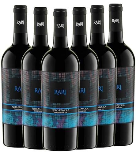 Rari Nero d'Avola Terre Siciliane IGP Cantine San Marzano Rotwein 4 x 0,75l VINELLO - 4 x Weinpaket inkl. kostenlosem VINELLO.weinausgießer von VINELLO