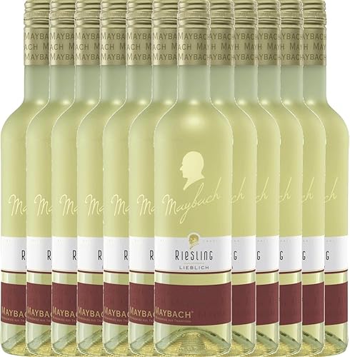 Riesling lieblich - Maybach Weißwein 12 x 0,75l VINELLO - 12 x Weinpaket inkl. kostenlosem VINELLO.weinausgießer von VINELLO