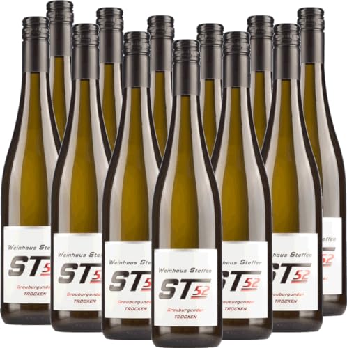 ST #52 Grauburgunder trocken Weinhaus Steffen Weißwein 12 x 0,75l VINELLO - 12 x Weinpaket inkl. kostenlosem VINELLO.weinausgießer von VINELLO