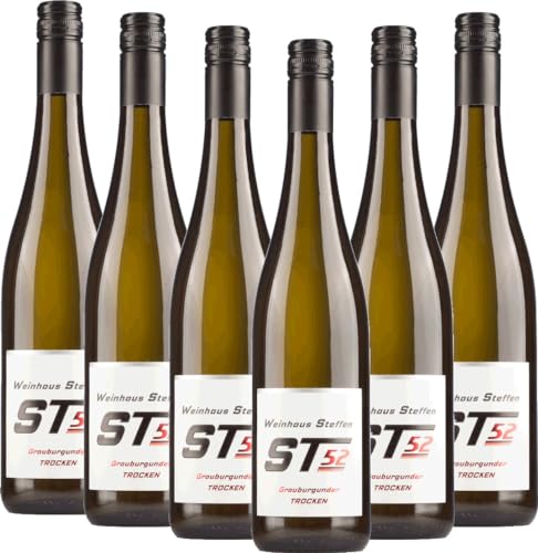 ST #52 Grauburgunder trocken Weinhaus Steffen Weißwein 6 x 0,75l VINELLO - 6 x Weinpaket inkl. kostenlosem VINELLO.weinausgießer von VINELLO