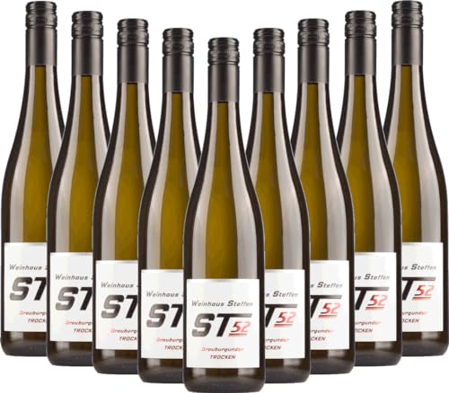 ST #52 Grauburgunder trocken Weinhaus Steffen Weißwein 9 x 0,75l VINELLO - 9 x Weinpaket inkl. kostenlosem VINELLO.weinausgießer von VINELLO