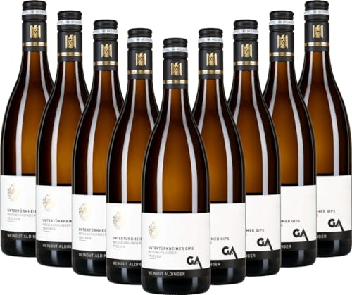 Untertürkheimer Gips Weißburgunder trocken Aldinger Weißwein 9 x 0,75l VINELLO - 9 x Weinpaket inkl. kostenlosem VINELLO.weinausgießer von VINELLO