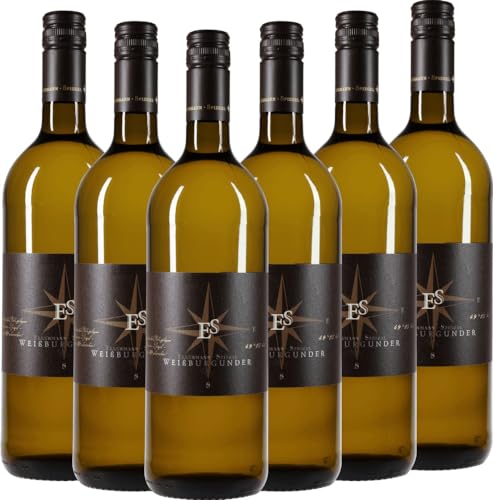 Weißburgunder trocken 1,0 l - Ellermann-Spiegel Weißwein 6 x 1l VINELLO - 6 x Weinpaket inkl. kostenlosem VINELLO.weinausgießer von VINELLO