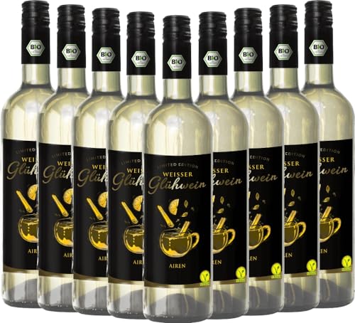 Weißer Glühwein Airen Bio P&P Weine Weinhaltiges Getränk 9 x 0,75l VINELLO - 9 x Weinpaket inkl. kostenlosem VINELLO.weinausgießer von VINELLO