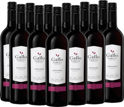 Zinfandel Gallo Family Rotwein 12 x 0,75l VINELLO - 12 x Weinpaket inkl. kostenlosem VINELLO.weinausgießer von VINELLO