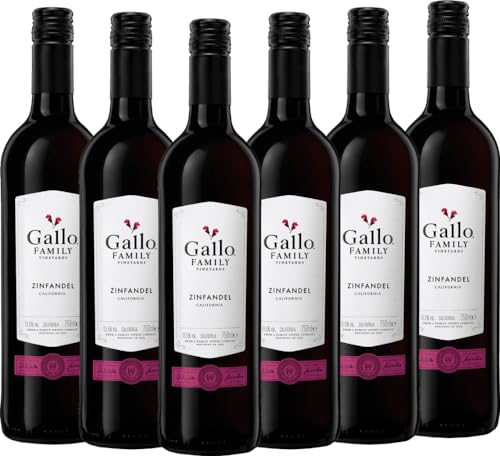 Zinfandel Gallo Family Rotwein 6 x 0,75l VINELLO - 6 x Weinpaket inkl. kostenlosem VINELLO.weinausgießer von VINELLO