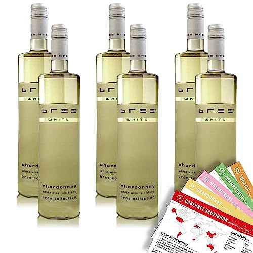 Bree Chardonnay, halbtrocken, sortenreines Weinpaket + VINOX Winecards (6x0,75l) von VINOX