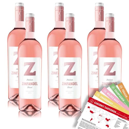 Epicuro Zinfandel Rosato, trocken, sortenreines Weinpaket + VINOX Winecards (6x0,75l) von VINOX