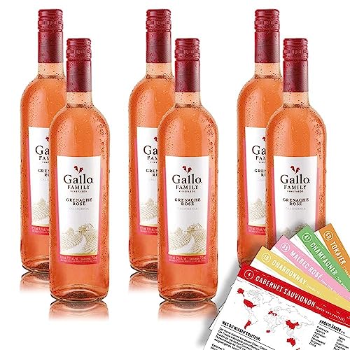 Gallo Grenache Rosé, lieblich, sortenreines Weinpaket + VINOX Winecards (6x0,75l) von VINOX
