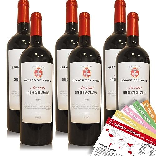 Gérard Bertrand Cité de Carcassonne, trocken, sortenreines Weinpaket + VINOX Winecards (6x0,75l) von VINOX
