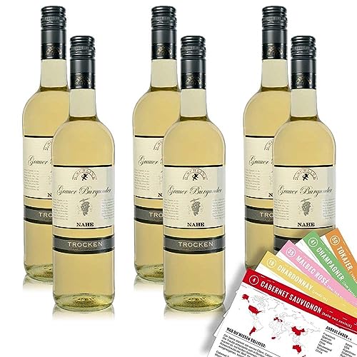 6 Flaschen Günther Schlink Grauer Burgunder Nahe, trocken + VINOX Weinkarten (6x0,75l) von VINOX