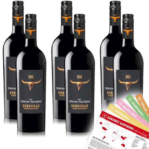 Hornhead Cabernet Sauvignon IGP, trocken, sortenreines Weinpaket + VINOX Winecards (6x0,75l) von VINOX
