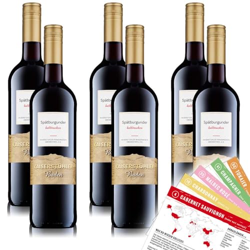 Kaiserstühler Spätburgunder, halbtrocken, sortenreines Weinpaket + VINOX Winecards (6x0,75l) von VINOX
