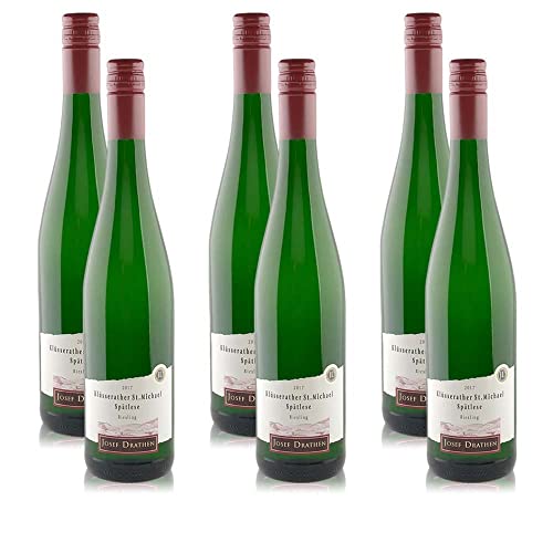 6 Flaschen Klüsserather St. Michael Spätlese Riesling Weisswein Prädikatswein süsses Weinpaket (6x0,75l) von VINOX