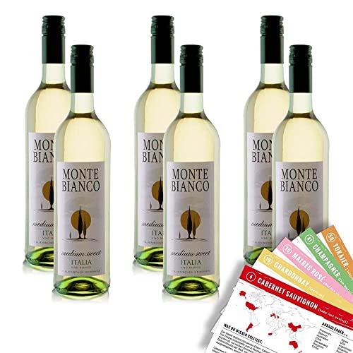 Monte Bianco, süß & fruchtig, sortenreines Weinpaket + VINOX Winecards (6x0,75l) von VINOX