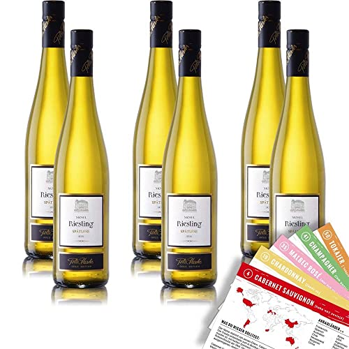 6 Flaschen Peter Mertes Gold Edition Riesling Mosel Spätlese süss, sortenreines Weinpaket + VINOX Weinkarten (6x0,75 l) von VINOX