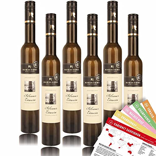 Rheinberg Eiswein Silvaner QmP, süß, sortenreines Weinpaket + VINOX Winecards (6x0,375l) von VINOX
