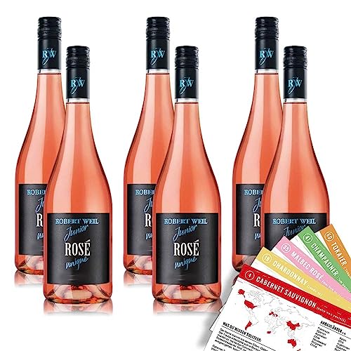 Robert Weil Junior Rosé, trocken, sortenreines Weinpaket + VINOX Winecards (6x0,75l) von VINOX